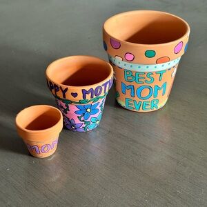 Colorful Mother's Day Flower Pots (Handpainted)